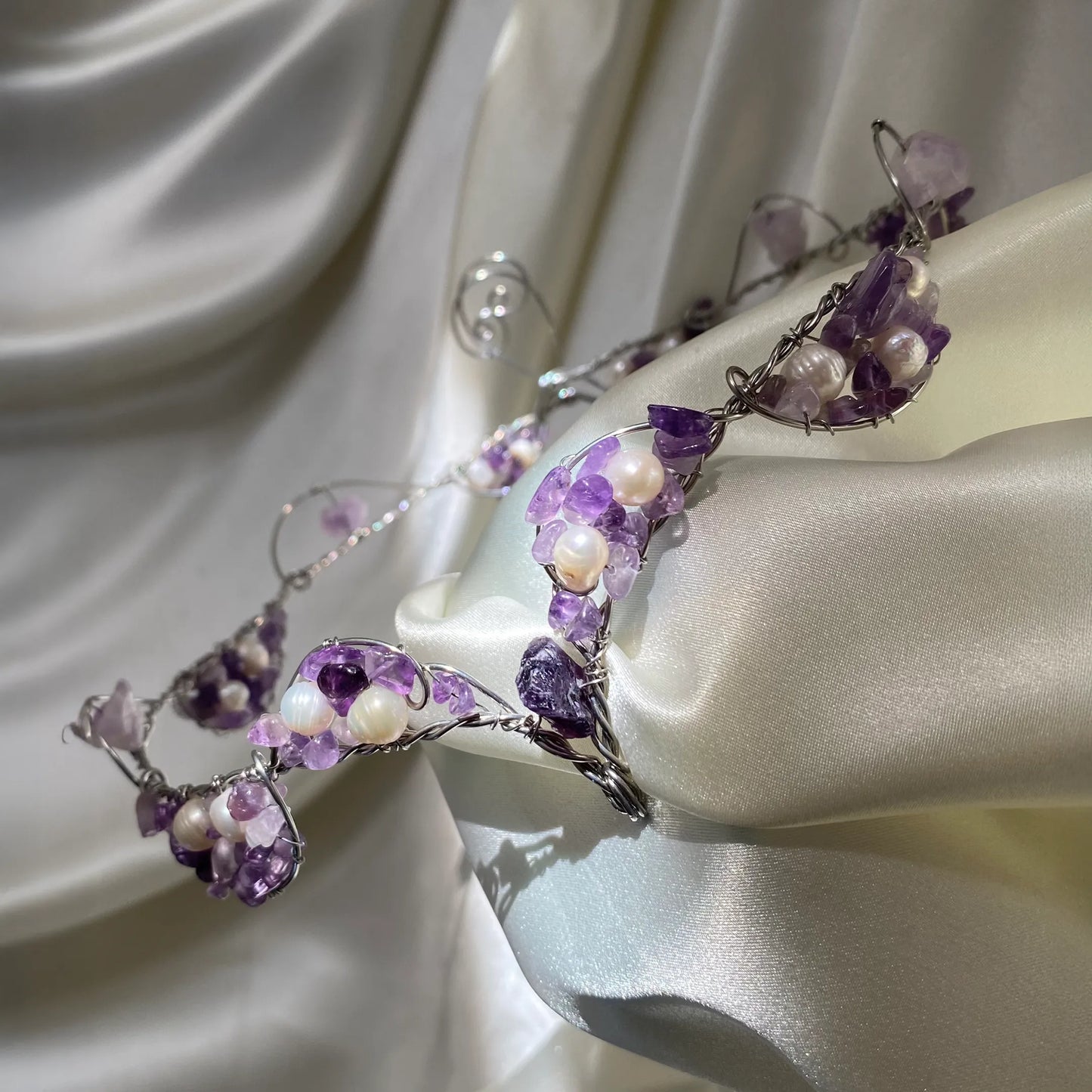 Pearl Ametist & İnci Tiara