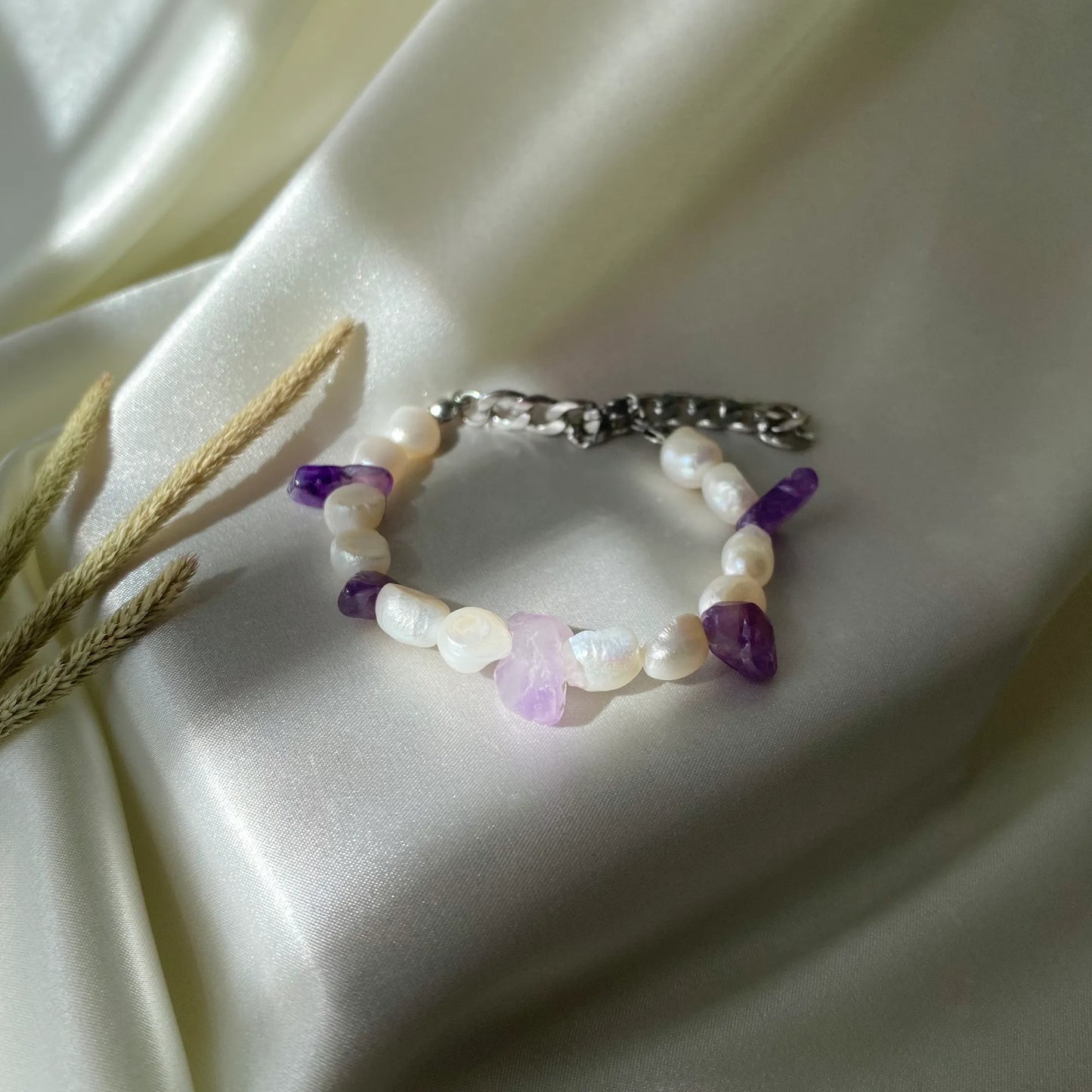 Pearl Ametist & İnci Bileklik