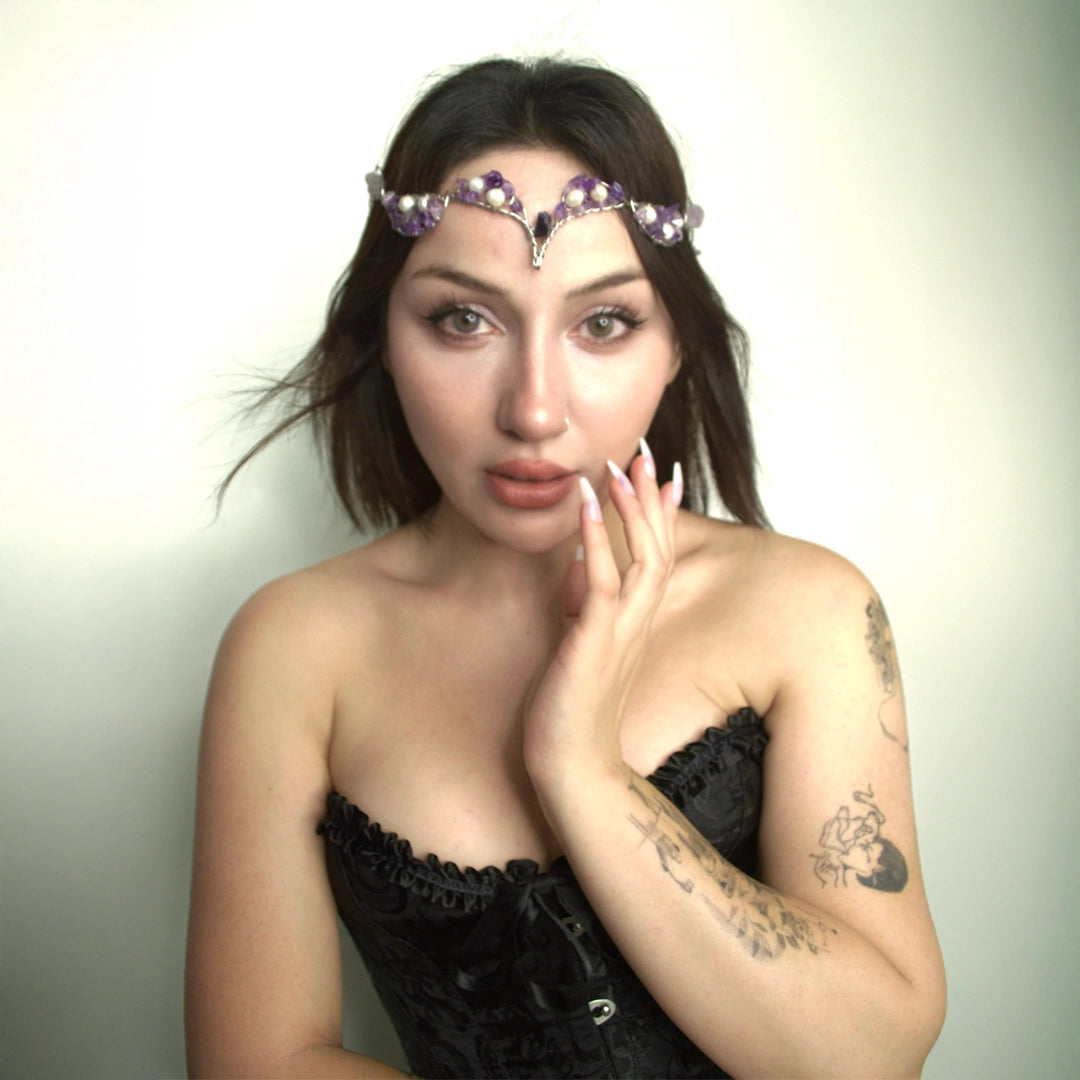 Pearl Ametist & İnci Tiara