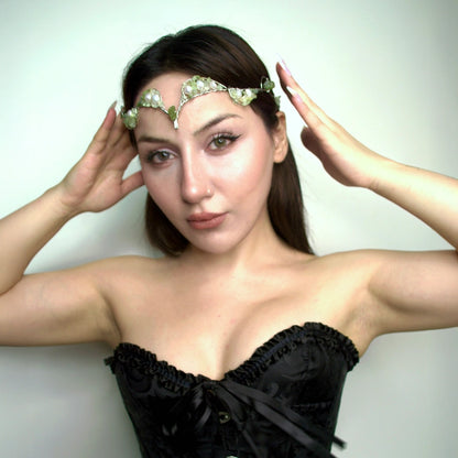 Pearl Prehnit & İnci Tiara