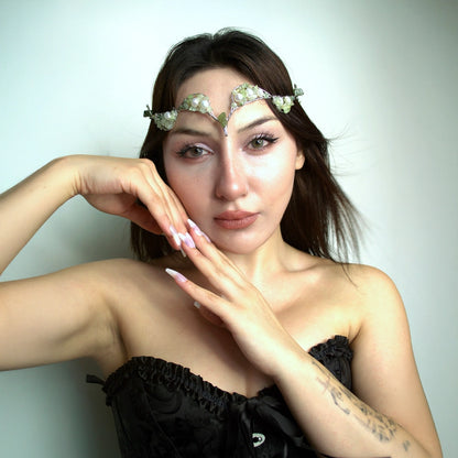 Pearl Prehnit & İnci Tiara