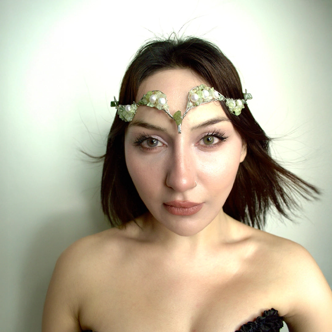 Pearl Prehnit & İnci Tiara