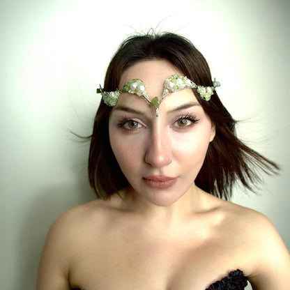 Pearl Prehnit & İnci Tiara